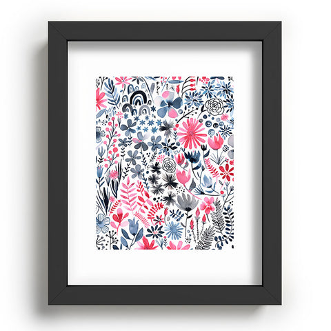 Ninola Design Winter ink flowers Recessed Framing Rectangle