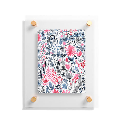 Ninola Design Winter ink flowers Floating Acrylic Print