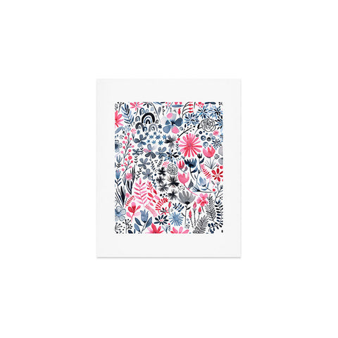 Ninola Design Winter ink flowers Art Print