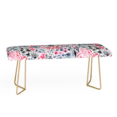 Ninola Design Winter ink flowers Bench