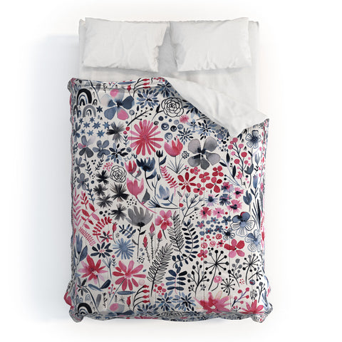 Ninola Design Winter ink flowers Comforter