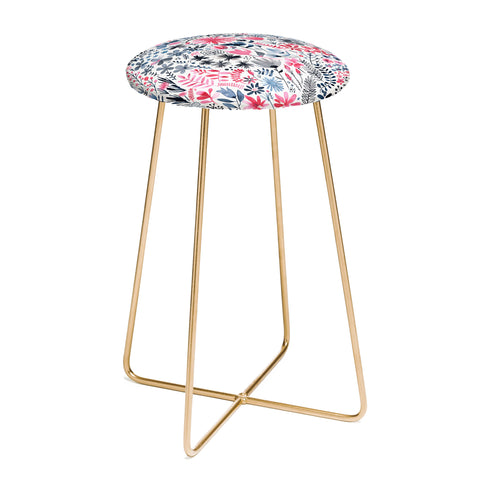 Ninola Design Winter ink flowers Counter Stool