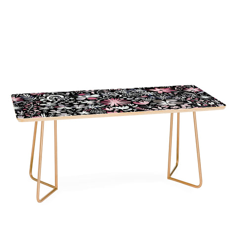 Ninola Design Winter Ink Flowers Dark Coffee Table