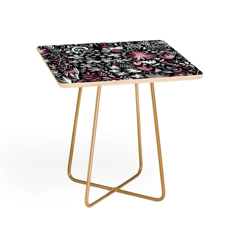Ninola Design Winter Ink Flowers Dark Side Table