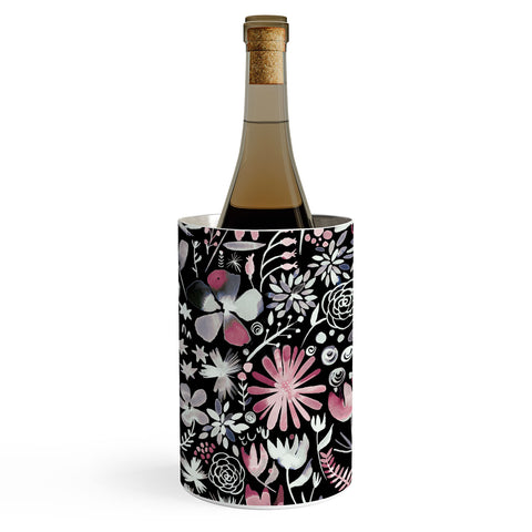 Ninola Design Winter Ink Flowers Dark Wine Chiller