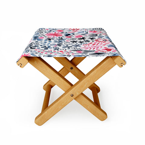 Ninola Design Winter ink flowers Folding Stool