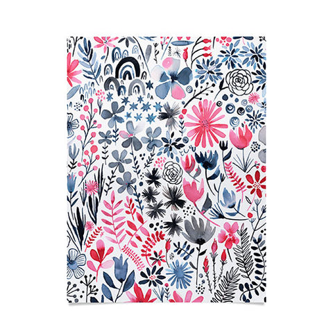Ninola Design Winter ink flowers Poster