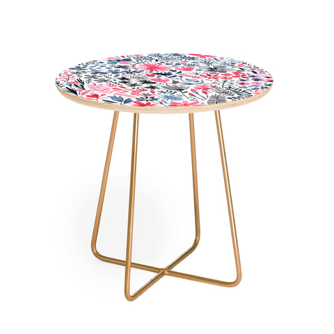 Ninola Design Winter ink flowers Round Side Table