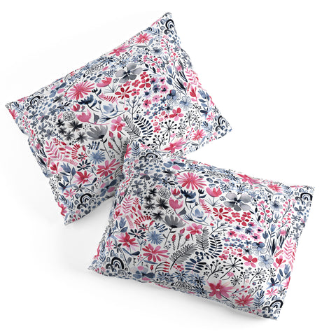 Ninola Design Winter ink flowers Pillow Shams