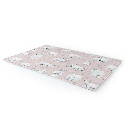 Ninola Design Winter Polar Bears Pink Area Rug