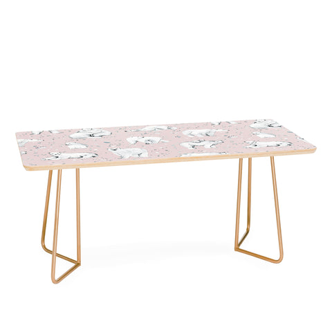 Ninola Design Winter Polar Bears Pink Coffee Table