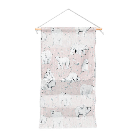 Ninola Design Winter Polar Bears Pink Wall Hanging Portrait