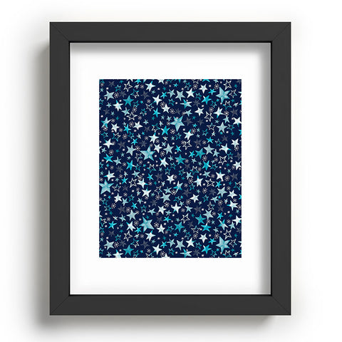Ninola Design Winter stars classic navy Recessed Framing Rectangle