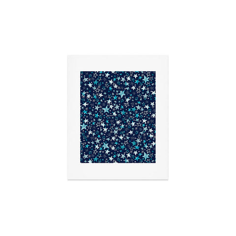 Ninola Design Winter stars classic navy Art Print