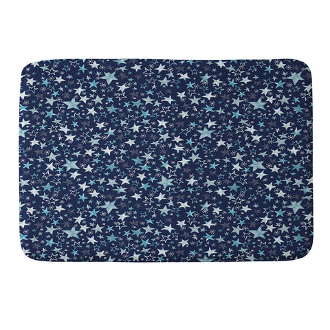 Ninola Design Winter stars classic navy Memory Foam Bath Mat