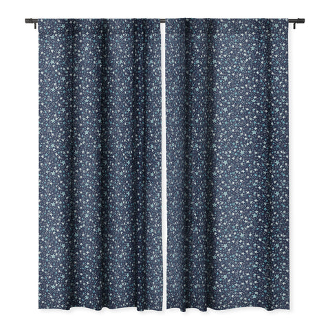Ninola Design Winter stars classic navy Blackout Window Curtain