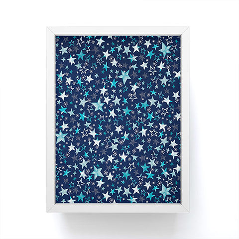 Ninola Design Winter stars classic navy Framed Mini Art Print