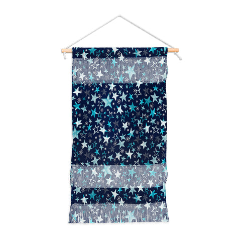 Ninola Design Winter stars classic navy Wall Hanging Portrait
