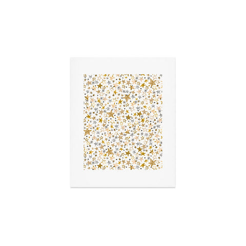 Ninola Design Winter stars holiday gold Art Print