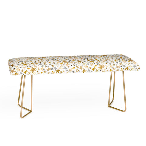 Ninola Design Winter stars holiday gold Bench
