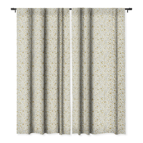 Ninola Design Winter stars holiday gold Blackout Window Curtain