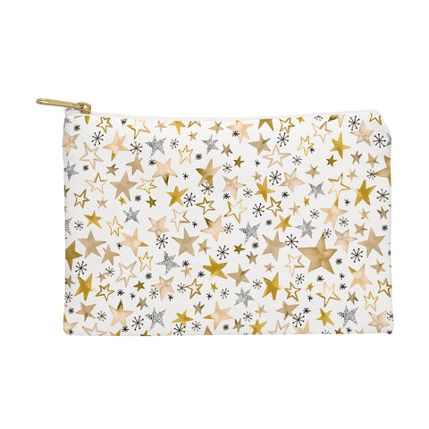 Ninola Design Winter stars holiday gold Pouch