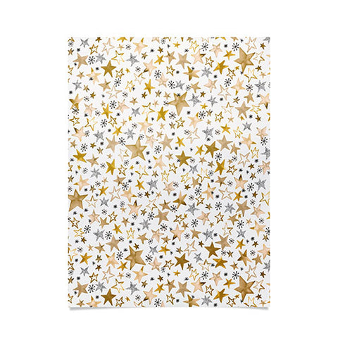 Ninola Design Winter stars holiday gold Poster