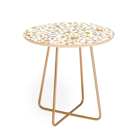 Ninola Design Winter stars holiday gold Round Side Table