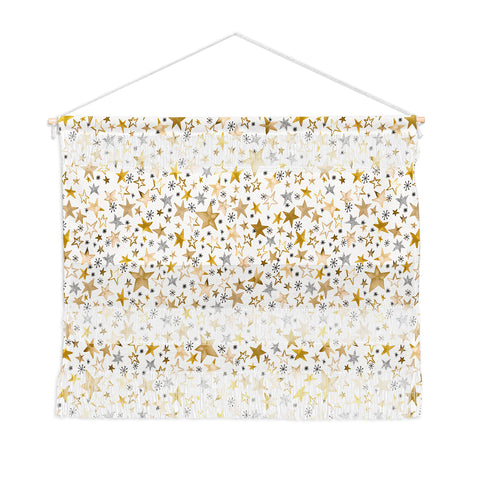 Ninola Design Winter stars holiday gold Wall Hanging Landscape