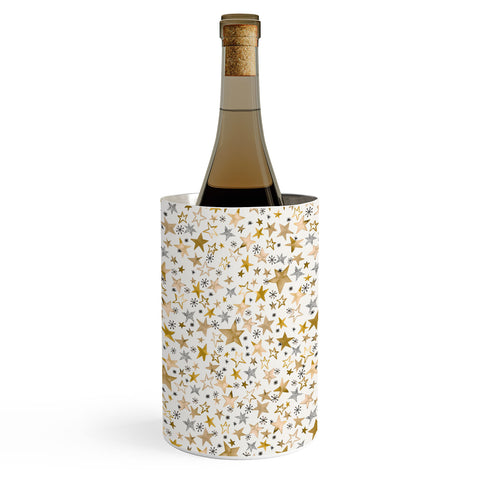 Ninola Design Winter stars holiday gold Wine Chiller