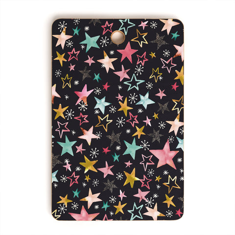 Ninola Design Winter stars modern holiday Cutting Board Rectangle