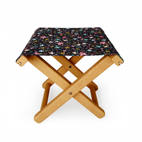 Ninola Design Winter stars modern holiday Folding Stool