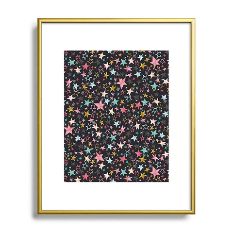 Ninola Design Winter stars modern holiday Metal Framed Art Print