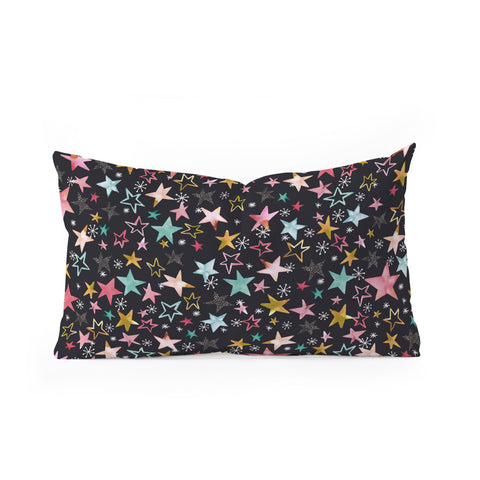 Ninola Design Winter stars modern holiday Oblong Throw Pillow