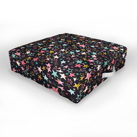 Ninola Design Winter stars modern holiday Outdoor Floor Cushion