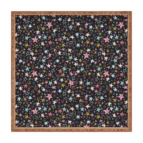 Ninola Design Winter stars modern holiday Square Tray