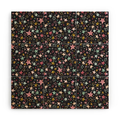 Ninola Design Winter stars modern holiday Wood Wall Mural