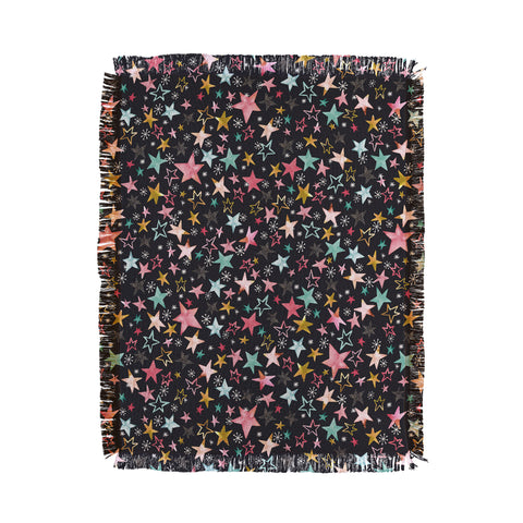 Ninola Design Winter stars modern holiday Throw Blanket