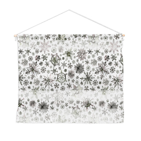 Ninola Design Winter Stars Snowflakes Gray Wall Hanging Landscape