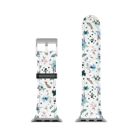Ninola Design Wintery Floral Calm Sky Blue Apple Watch Band