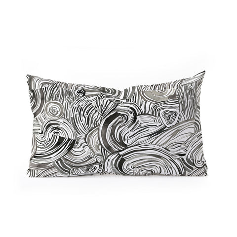 Ninola Design Wood pieces black Oblong Throw Pillow