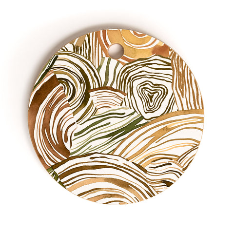 Ninola Design Wood pieces Rustic gold Cutting Board Round