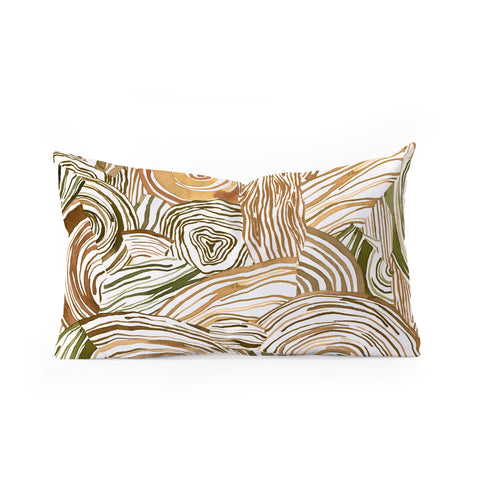 Ninola Design Wood pieces Rustic gold Oblong Throw Pillow