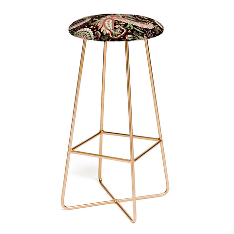 Ninola Design Woodland Paisley Black Bar Stool