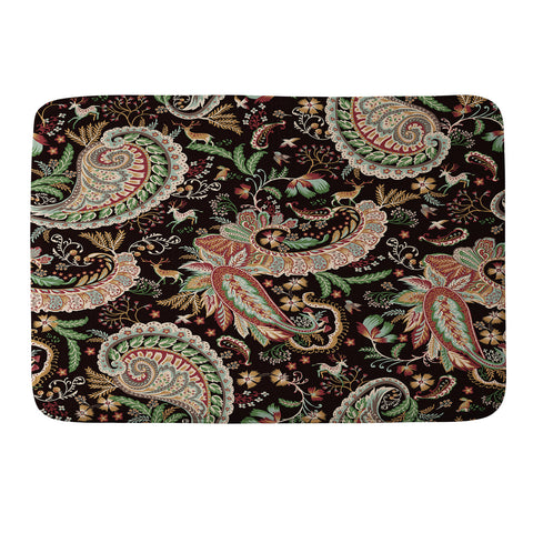 Ninola Design Woodland Paisley Black Memory Foam Bath Mat