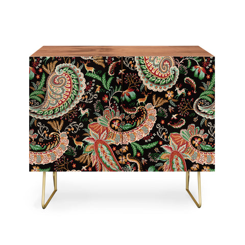 Ninola Design Woodland Paisley Black Credenza