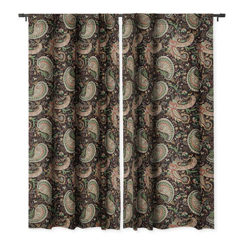 Ninola Design Woodland Paisley Black Blackout Window Curtain