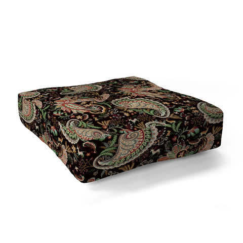 Ninola Design Woodland Paisley Black Floor Pillow Square