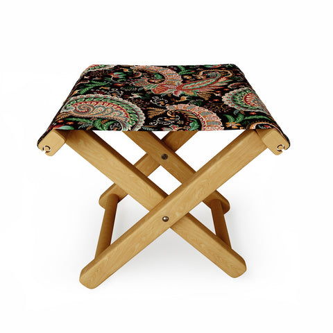 Ninola Design Woodland Paisley Black Folding Stool