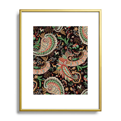 Ninola Design Woodland Paisley Black Metal Framed Art Print